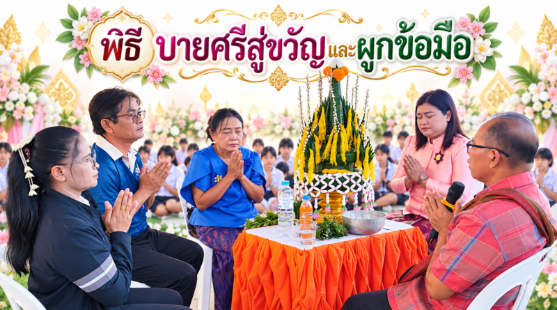 บายศรีสู่ขวัญและผูกข้อมือ งานมุทิตาจิตแด่คุณครูจารุดา จิตสะอาด