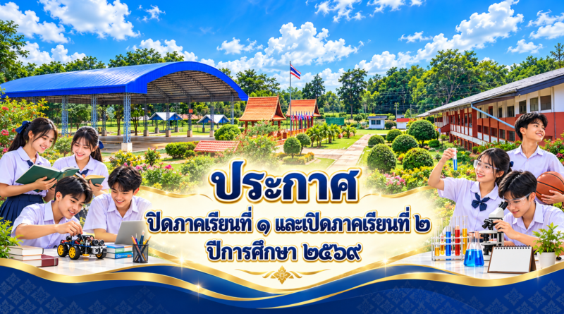 กำหนดปิดภาคเรียนที่ ๑ และเปิดภาคเรียนที่ ๒ ปีการศึกษา ๒๕๖๙